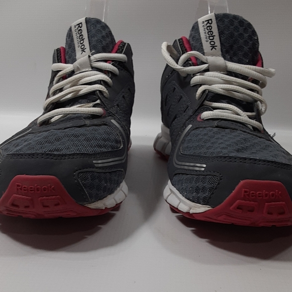 Reebok SmoothFlex Flyer Size 10 Gray and Pink Running Athletic Sneakers Shoes - Picture 6 of 10
